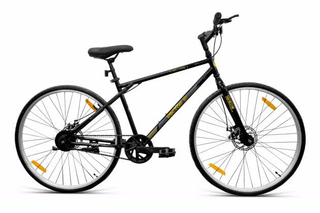 Ninety one Hellfire 700C Hybrid Cycle with Dual disc Brakes with Extra Slim Tyres in Carbon Steel Frame for Age Group 13+-image-16