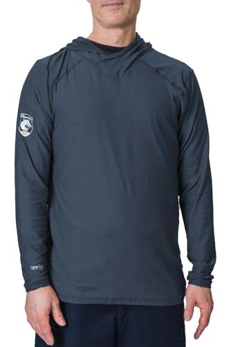 Dragonwear Men's FR Shirt with Hood Lightweight 6oz Inherently Flame Resistant Long Sleeve Base Layer UPF50+ CAT2 NFPA70E