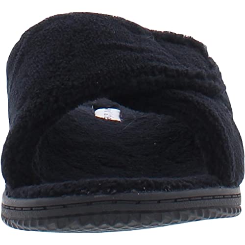 Image of David Tate Women's Cozy Black Faux Fur Slipper