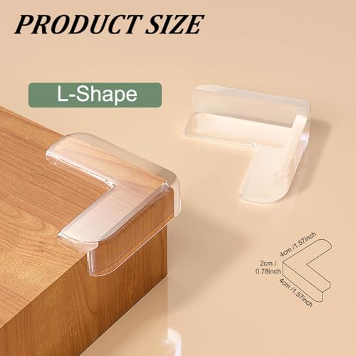 Image of 8 /12 /24 Pack Transparent PVC Table Corner Protectors Guards, Universal Furniture Corner Protectors, Edge Safety Cover Sharp Bumper Sticker Guards for Table Furniture (L-Shape, 8Pack)