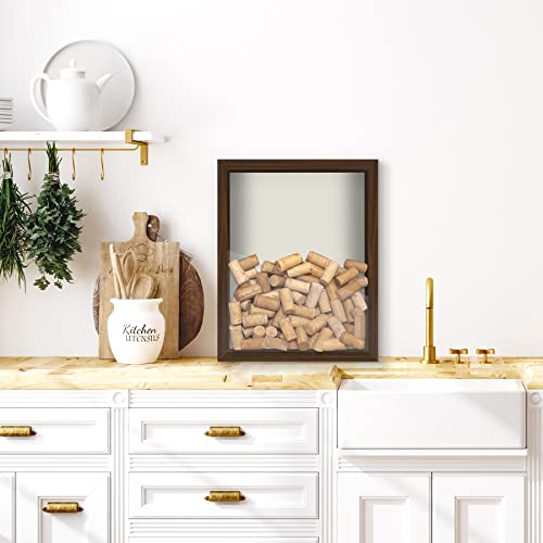 Americanflat 11x14 Shadow Box Frame with Shatter-Resistant Glass - Silhouette Collection - Large Shadow Box Display Case for Tabletop and Wall Display - Walnut with Soft Felt Back