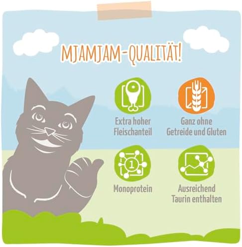 MjAMjAM Premium Wet Food for Cats, Juicy Chicken with Delicious Carrots, Pack of 6 (6 x 800 g), Grain-Free with Extra Meat - View 7