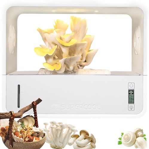 Cámara de cultivo automatizada de hongos con control de clima, iluminación LED de espectro completo, filtración HEPA y pantalla digital para un crecimiento óptimo