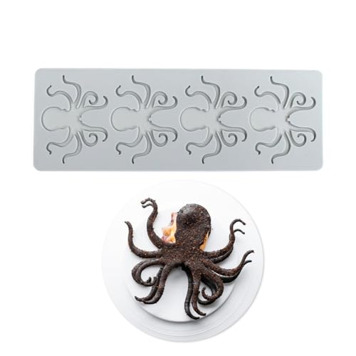 Molde de silicona de pulpo, alfombra de encaje de decoración de pastel de molde de azúcar para pastel Fondant que decora moldes para hornear