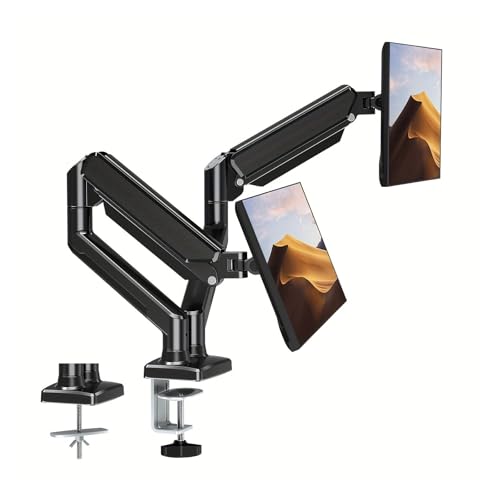 Support de Moniteur de Bureau Noir 2 Bras Extensible pour Double Écran PC
