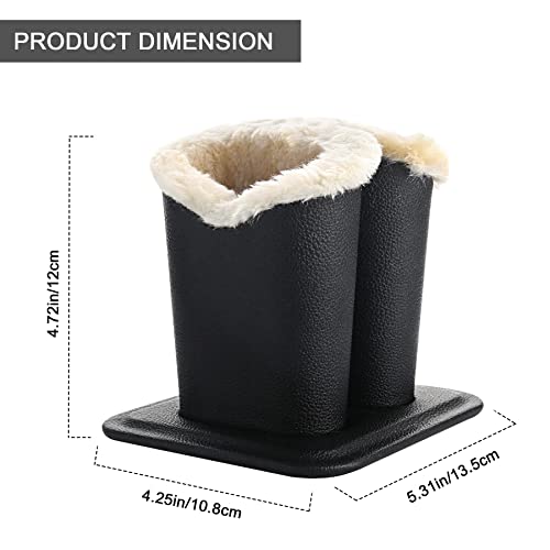 Eyeglass Holders, PU Leather Eyeglass Holder Stands with Soft Plush Lining - 2 Packs (Black, 1 Pack, 2 Slots)