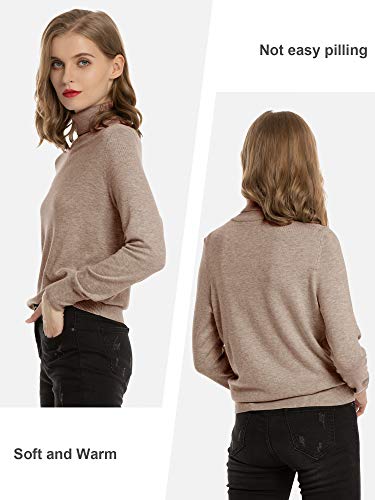 Women's Casual Long Sleeve Turtleneck Sweater Lightweight Knit Pullover Jumper Tops for Fall Winter2