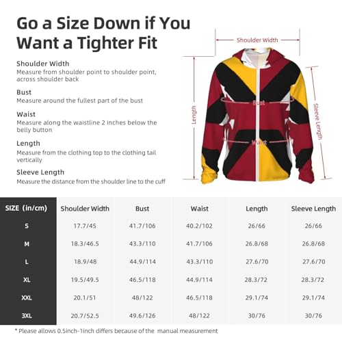 Sun Protection Hoodie Shirt Flag of Maryland UPF 50+ Long Sleeve Outdoor Rash Guard for Men Women2