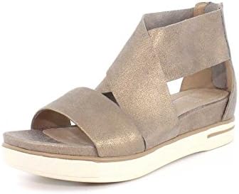 Eileen Fisher Womens Sport Platinum Metallic Suede Sandal - 6