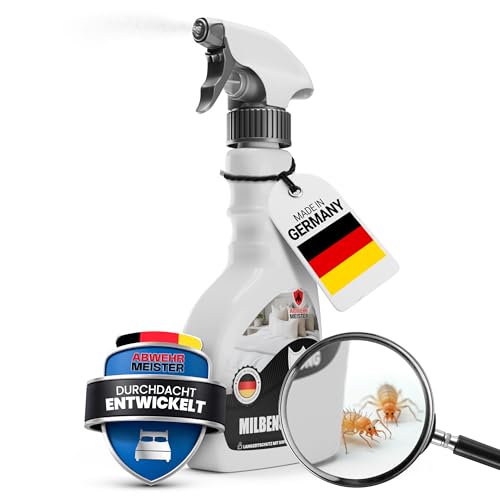 ABWEHR MEISTER Milbenspray für Matratzen & Polster 500 ml, effektives Abwehrmittel gegen Hausstaubmilben, giftfrei, laborgeprüft, Made in Germany (PT19)