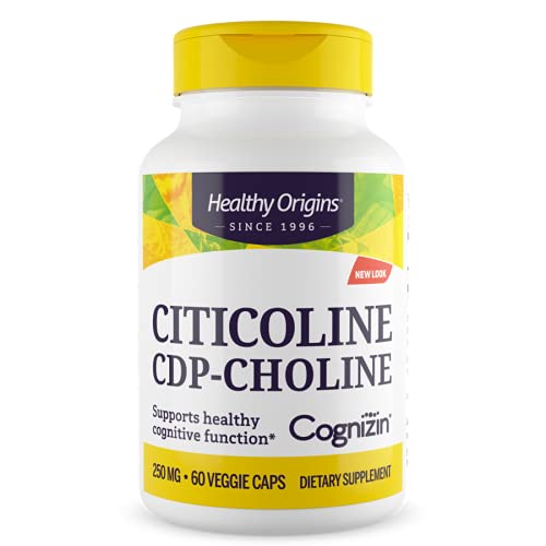 Healthy Origins, Citicoline CDP-Choline mit Cognizin, 250mg, 60 vegane Kapseln, Laborgeprüft, Glutenfrei, Sojafrei, Vegetarisch