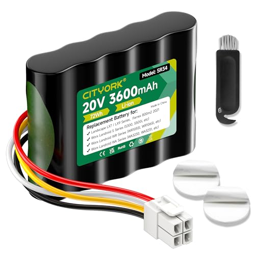 CITYORK Batterie de rechange 20 V pour Landxcape LX790i LX790 LX792 LX795 LX796 LX797, pour Landxcape LX835, LX991 LX992, pour Ferrex 800m² 2021 CR208E, R800...