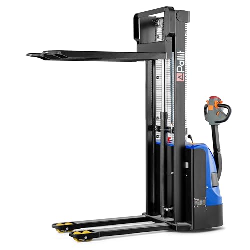 Transpaleta eléctrica Pallit BUDGET-XS | 1600 mm altura de elevación | 1200 kg capacidad de carga | incl. 2 baterías de plomo-gel | apilador eléctrico