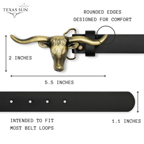 Western Belts for Woman - Leather Cowgirl Belt w/Longhorn Bull Metal Belt Buckle - Stylish Country Concert Outfits4