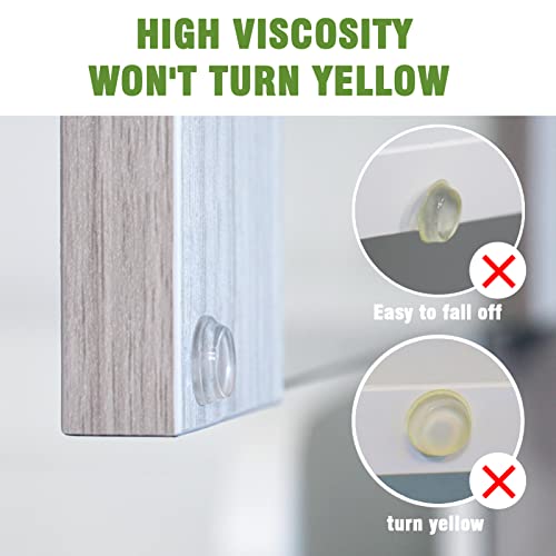 Covercorner Super High Viscosity Cabinet Door Bumpers -250 Pcs 1/2”Diameter Clear Adhesive Pads New Pu Material Glass Hardware Bumpers For Drawers, Glass Tops, Small Furniture(250Pcs) #TOP3