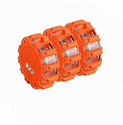 JQAM Led Road Flare, Paquete de 3 Luces de Emergencia USB Road Flares con 9 Modos de Parpadeo Diferentes, Base magnética, Gancho, luz de Advertencia Intermitente de Seguridad en la Carretera Cover
