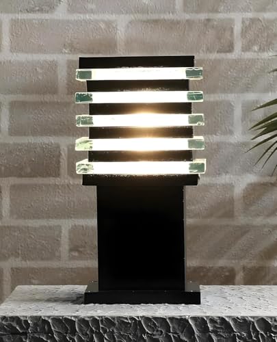 Image of Areezo Waterproof Outdoor Gate Light for Main Gate Pillar - Modern LED /Holder Based Lamp for Home, Garden & Balcony (Pack of 1, Ice Cube Black)