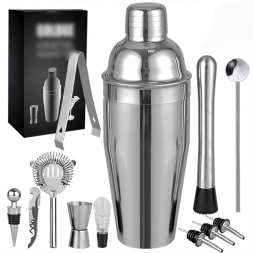 Set de coctelera de acero inoxidable 12 piezas miniatura 4