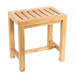 NMDCDH Douchebank Houten Badkamerstoelen en Krukken voor Ouderen Gehandicapten Antislip Badstoel Badkuip Spa Sterke Lager Capaciteit in Binnen en Openlucht, 42×28×35Cm