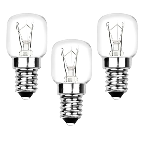 Lot de 3 Four Ampoules, E14 T22 25W Température, Lampe de Four Résistante à 300 °C Blanc Chaud 2700K AC 220–240V Petite vis Edison Ampoule Lampes pour...