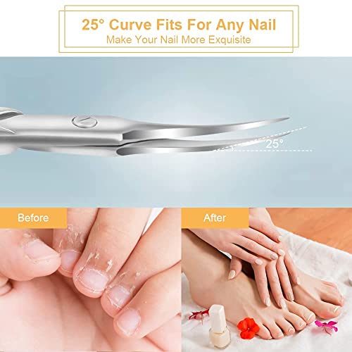URAQT Nagelschere Hautschere, Nagelhautschere Nagelscheren Nagelhautzange aus Rostfreiem Edelstahl, Baby Fingernagelschere mit Gebogener Spitze, Nail scissors für Fuß und Fingernägel