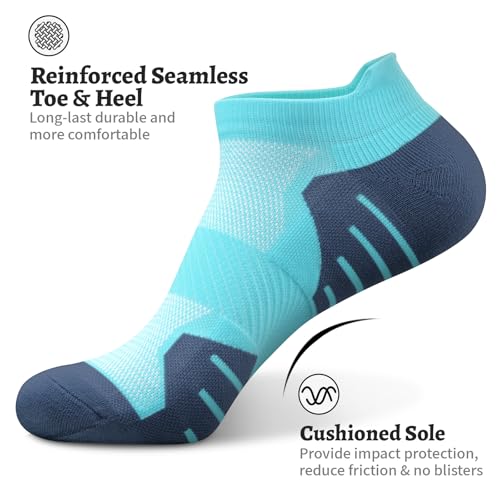 Image of 6 Pairs Compression Socks for Women Ankle Running Socks With Arch Support | Athletic Womens Socks with Heel Tab, Lightweight Cushioned & Breathable for Walking, Running, Workout, Travel, Everyday Wear