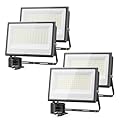 Olafus 2 Pack 100W & 150W LED Flood Light Outdoor, LED Work Light with Plug, IP66 Waterproof Exterior Security Lights, 6500K Daylight White Outside Floodlights for Yard Stadium
