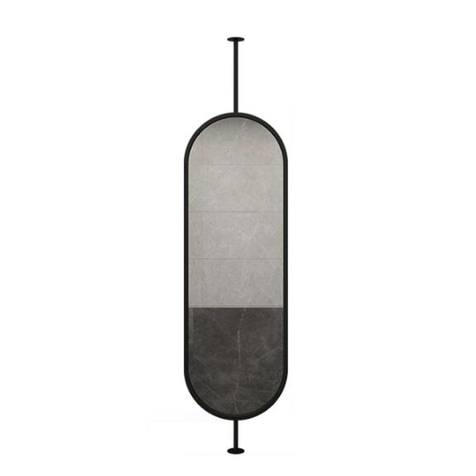 ITOSUI Rotatable Ceiling Hanging Floating Mirror, for Bathroom Vanity Shaving Ceiling Mirror(Black,50x100cm)