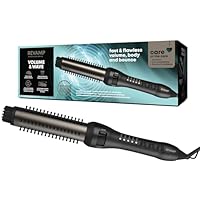 REVAMP Volume and Wave Ceramic Hot Brush Styler - 32 mm Round Barrel Hair Brush, Ionic, Progloss Oils, Long Lasting Bounce - Fast Heat, Retractable Cool Bristles, Snag Free Styling