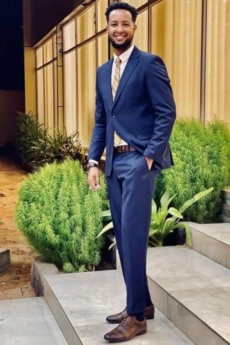 Mens Slim Fit Suit 2 Piece Suits Set One Button Suit Jacket and Pants Set Formal Business Wedding Prom Tuxedos4