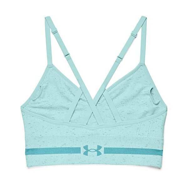 Under-Armour-Womens-Seamless-Low-Impact-Long-Heather-Bra Under Armour Women's Seamless Low Impact Long Heather Bra , Breeze (441)/Cosmos , Medium