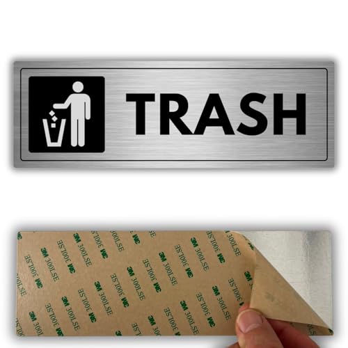 Trash Sign - 3 x 9 Inch - Aluminum -
