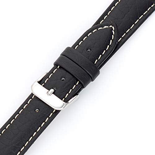 Hadley-Roma MS-906 Black 22mm Men's Genuine Leather Watch Band