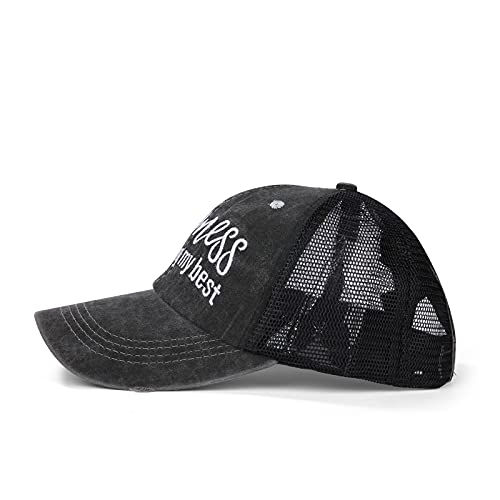 Gorra con ponpon cruzado para mujer con malla trasera miniatura 4