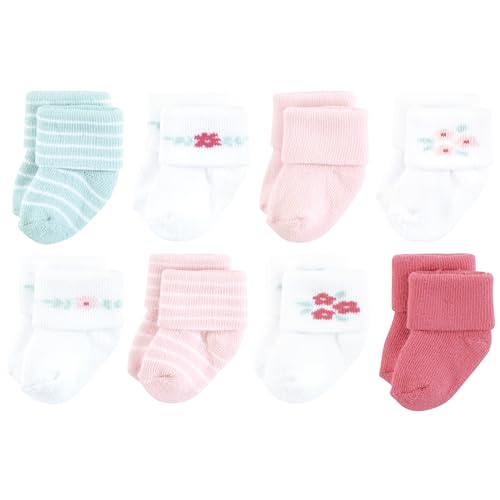 Image of Hudson Baby baby-girls Cotton Rich Newborn and Terry Socks