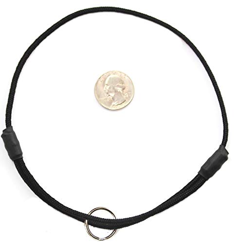 National Leash Mountain Rope Dog ID Collar- Lava Butte Black - Medium (14 -20 ) Ultra Lite