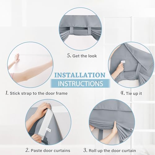 RYB HOME Classroom Door Window Cover, Blackout Shades for Classroom Windows and Doors Cover Lockdown Shades, Room Darkening Design Blocks Views, W 12 x L 30, 1 Panel, Sliver Grey