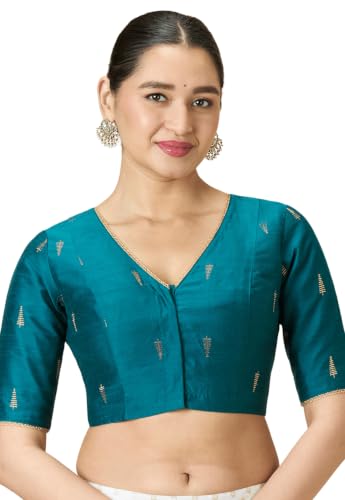 Image of Studio Shringaar Women's Handloom Cotton Silk Readymade Saree Blouse with Underarm Sweat Pads (Pack of 14 Pads)