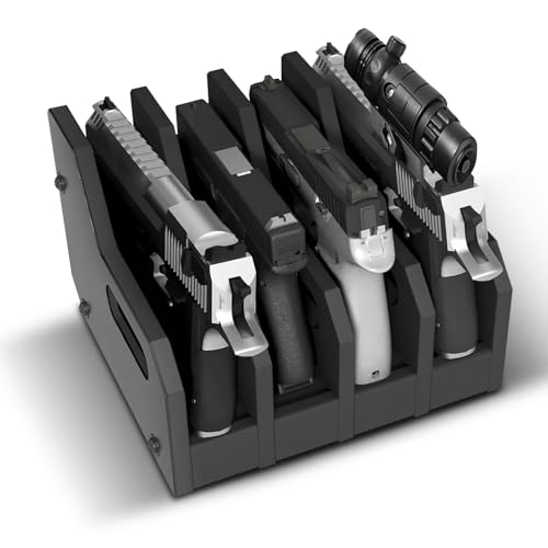 QIRANUI Soft Foam Pistol Rack for Gun Safe, Gun Cabinet, Durable Handgun Stand Organizer Accessories with Gun Slots, Compatible with Size Firearm, Revolver Pistols Holder?4 Positions? ?