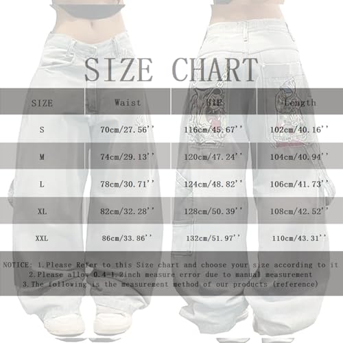 Baggy Jeans for Women Hip Hop Vintage Wide Leg Jeans with Print Gothic Y2K High Waist Denim Pants Street Wear4