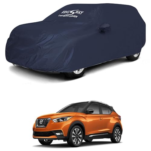 Image of KINGSWAY Accessories Waterproof Car Cover Only Compatible with Nissan Kicks Year 2018 to 2023, Mirror Pockets, Bird Poop, All Weather, Scratch and UV Protection Car Body Cover, Grey