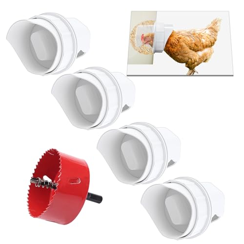 DIY Chicken Feeder Automatic Gravity Poultry Feeder Kits, Suitable for Buckets, Barrels, Bins, Troughs (4)