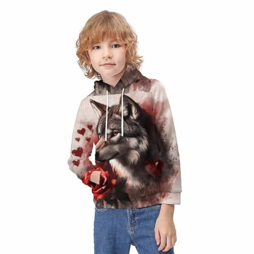 Pull à capuche 3d wolf vêtement anniversaire ado sweat original fille garçon