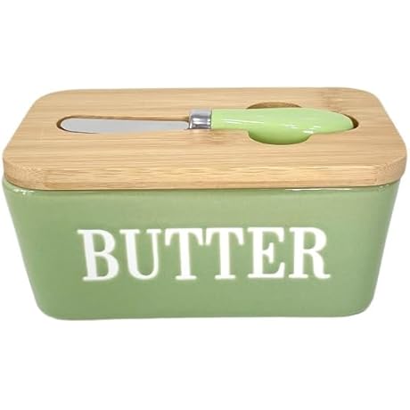 Domini Green Butter Dish with Lid: Ideal for Two Sticks