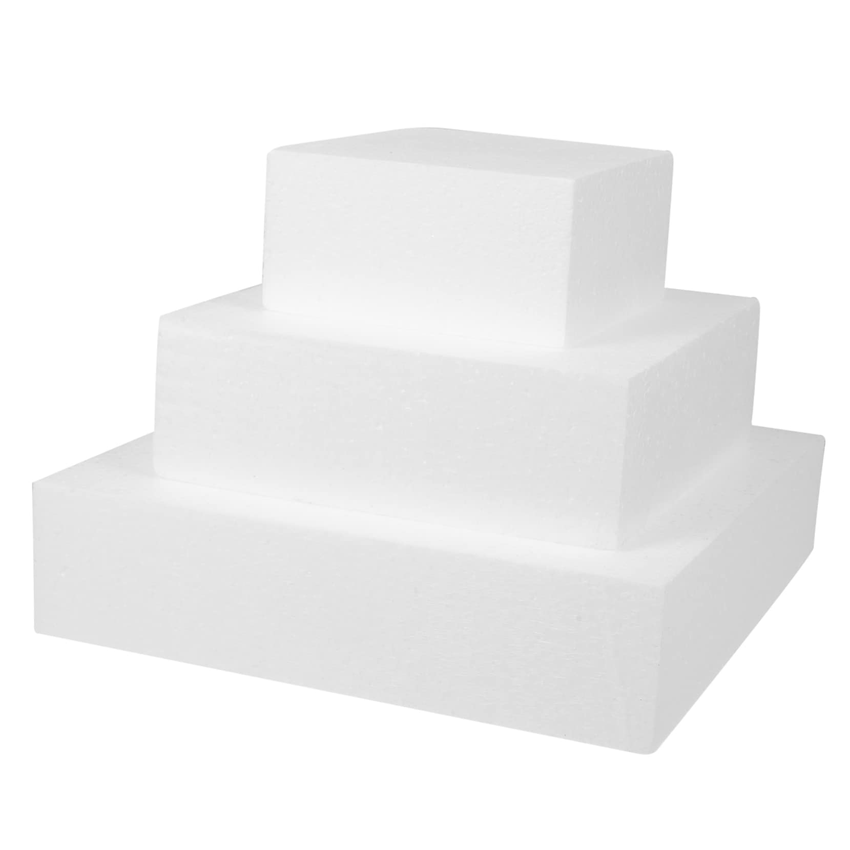 3pcs Polystyrene Dummies Cake Dummies Rectangle Cake Dummies Dummy Cake Foams Cake Model for Wedding Party Decorative Fake Cake