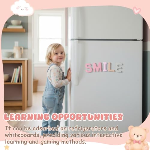 VioraWhite 26 Pcs Food Grade Silicone Magnetic Letters (Sealed Magnet, CPC Certified) Toddler Fridge Bulk ABC Educational Learning Toy for Baby Kid Girl Boy Gift(Aesthetic Color,Letter) - Image 6