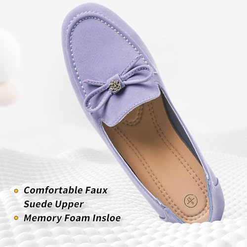 BABUDOG Womens Faux Suede Loafers,Black Flats Shoes for Women,Slip on Ballet Flats Casual Shoes2