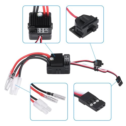 Pissente ESC Brossé Étanche 1060 60A avec Module de Condensateur Intégré pour Voiture RC Touring Buggy et Truggy