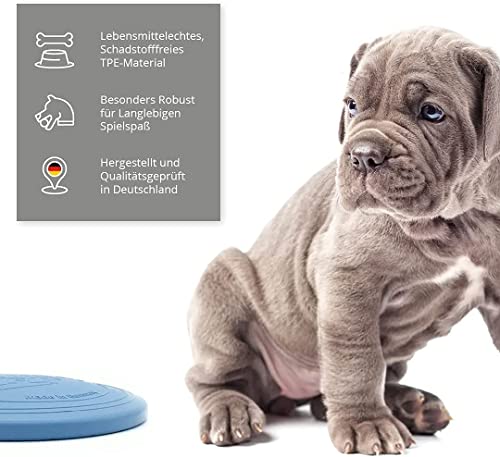 PetPäl Hunde Spielzeug aus TPE-Gummi: lebensmittelecht, langlebig & robust - Frisbee, Ball mit Seil, Kau-Knochen - Wurf-, Aportier-, Wasser- & Schwimmspielzeug - Großer Spaß für Große & Kleine Hunde