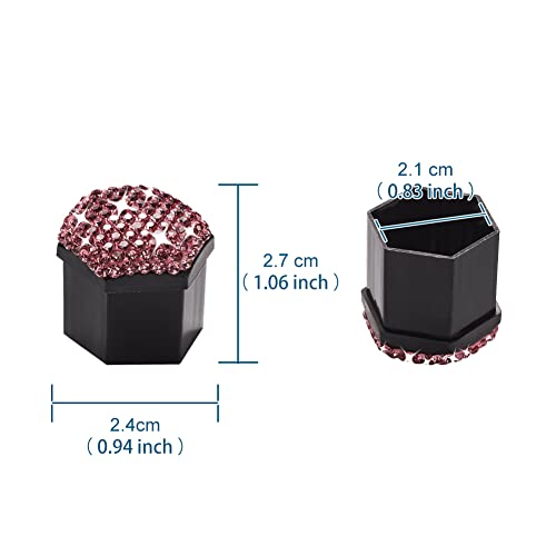 Image of Blueshyhall 21mm Bling Crystal Wheel Lug Nut Cover Bolt Caps Anti-Rust Car Tire Nut Cover with Removal Tool (Pack of 20) - Pink